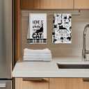 4 Pcs Modern Black Cat Themed Kitchen Dish Towels, Cat Lover Gifts for Women Friend Coworker Sister Christmas New Year Birthday Friendship Housewarming Gifts, Suitable for Bathrooms Restaurant Decor (Multicolor 289)