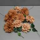 Ling's moment Artificial Flowers 9pcs Silk Dahlia 5.5"/4.5" Fake Flowers for DIY Wedding Craft Bouquets Centerpieces Arrangements Party Baby Shower Home Decorations (Sunset Terracotta)