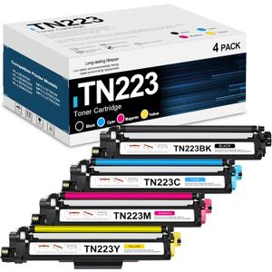 TN-223 TN223BK/C/M/Y Toner Cartridges (4-Pack) Replacement for Brother TN223 TN 223 TN2234PK Ink Cartridge Work with HL-L3270CDW HL-L3230CDW HL-L3210CW HL-L3290CDW Printer