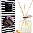 LOVSPA Reed Diffuser Set, Christmas Cabin Scented Oil Diffuser with Sticks, Home Fragrance Accessories for Bathroom Shelf Decor, Aroma Diffusers for Home or Office Desk, USA Made (Modern Stripe/4.5 oz)