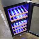 BODEGA 15 Inch Dual Zone Wine Fridge, 30 Bottle, Black 15 Wine Cooler Under Counter For Home and Kitchen, With Double-Layer Glass Door, Wine Refrigerators Free standing with Temperature Control.