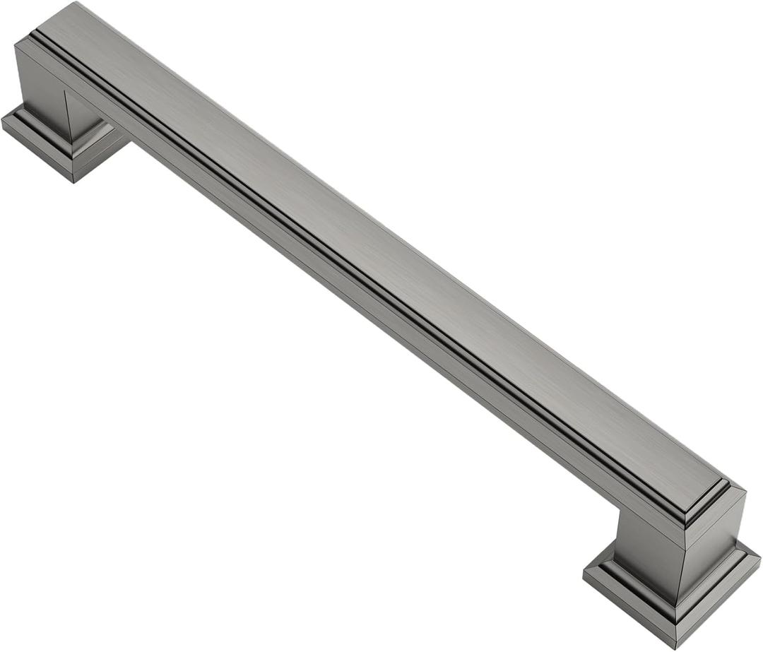 Alzassbg 10 Pack Brushed Black Nickel Cabinet Pulls, 5 Inch(128mm) Hole Center Cabinet Handles Kitchen Pulls for Cabinets and Drawer AL3071BBN