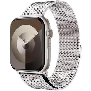 LULULOOK Milanese Mesh Loop Compatible with Apple Watch Band 49/46/45/44/42/41/40/38mm for Men Women, Stainless Steel Magnetic Buckle Strap for iWatch Ultra 2 Ultra Series 10 9 8 7 6 SE 5 4 3