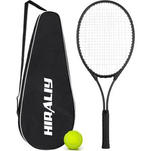 HIRALIY Tennis Rackets 2 Pack for Adults Beginners - 27 Inch Lightweight Aluminum Tennis Racquet Set with 3 Balls & Carry Bag - Vibration Dampening & Large Sweet Spot for Men Women Couples