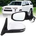 Left Driver Side Mirror Compatible with 2014-2025 Toyota 4runner With Manual folding Power Glass Heated Turn Signal Puddle Light White Replace #TO1320312 (9Pins)
