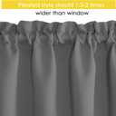 NICETOWN Grey Valances for Windows - Thermal Insulated Room Darkening Kitchen Curtain Rod Pocket Bathroom Valances for Living Room Bedroom Cafe, 1 Panel, 42 x 16 Inch Long