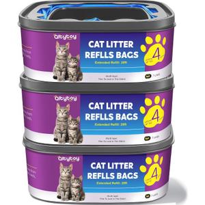 Cat Litter Refill Bags Jumbo 28FT-3 Pack Compatible with Litter Genie Refill Standard,Plus,Style Pail Refills,Cat Refill Cartridge Lasts Up to 12 Months(NOT Compatible with XL)