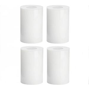 Bright White Glass Lamp Shade Replacement – 1-5/ 8" Fitter Opening – Light Cover for Pendant Lights, Chandeliers, Wall Sconces, Vanity & Ceiling Fixtures (4 Pack) – Matte Finish Diffused Lighting