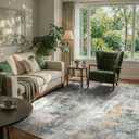 Lahome Modern Abstract Area Rug 6x9 Rugs for Living Room, Washable Accent Bedroom Rug Low Pile Non Slip, Grey Soft Indoor Contemporary Carpet for Dining Room Table Apartment