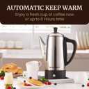 Elite Gourmet 12-Cup Electric Coffee Percolator, Dishwasher Safe Stainless-Steel Filter, Lid & Tube, Keep Warm, 360 Swivel Base Cord-less Serving, Stainless-Steel