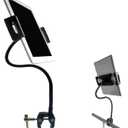 Gooseneck Tablet Holder, Universal Adjustable Mount for Stroller/Treadmill/Golf Cart/Boat/Mic Stand/Wheelchair/Exercise Bike, Compatible with 4.7-12.9 inch Tablets Phones E-Readers