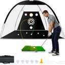 Golf Net, Dikutar 10x7ft Practice Bundle with Tri-Turf Mat & 4-Targets