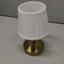 KDG Modern Cordless Small Table Lamp, Portable LED Fabric Shade Desk Lamps, 5000mAh Rechargeable Battery Operated Lighting for Bedroom, Bedside, Bar, Living Room, Dining Room, Night Light(Gold), 5.7"D x 5.7"W x 10.2"H