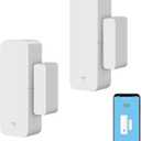 WiFi Door Sensor Window Detector: Smart Window Contact Sensor, Wireless Magnetic Door Open Detector with Free Notification Alerts, Compatible with Alexa Google Assistant (2-Pack)