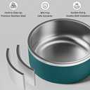YINGFAN Dog Bowl Durable Non-Slip Stainless Steel Dog Bowl with Rubber Ring Heavy Duty Basic Bowls for Dogs (Blackish Green, 32oz)
