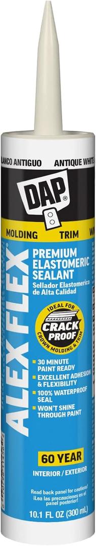 DAP Alex Flex Premium Molding & Trim Siliconized Sealant, Antique White, 10.1 Oz
