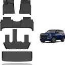 KELCSEECS Floor Mats & Cargo Liner Custom for Nissan Armada/Infiniti QX80 2026 2025 7 Seats Bucket Seat Waterproof All Weather Guard Automotive Liners Front& Rear& 3rd Row Full Set Accessories Black