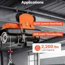 VEVOR Electric Hoist Manual Trolley, 2200 lbs/1 Ton Load for PA600 PA700 PA800 PA900 PA1000, Push Beam Trolley with Dual Wheels, 2.68"-4.33" Adjustable Beam Flange Width for Straight & Curved I-Beam