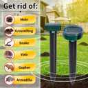 8PK new Mole Repellent for lawns Gopher Repellent Ultrasonic Solar Powered Snake Repellent Deterrent Mole Repeller Vole Repellent Outdoor Lawns Garden Yard All Pests Sonic Spikes Stakes Chaser upgrade