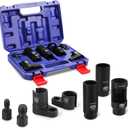 WORKPRO 7PCS O2 Oxygen Sensor Socket, Automotive 3/8" 1/2" Drive x 1-1/16" 7/8" 27mm 22mm O2 Sensor Socket Removal Tool Wrench and Thread Chaser Set, for Oil Pressure Vacuum Thermal Oxygen Sensors