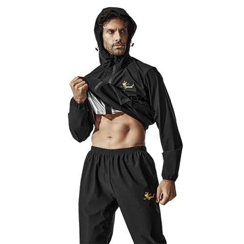 Negash Zipper Sauna Suit with Hood - Ultimate Sweat Suit for Weight Lose, Men's Sauna Suit | Intense Workout Gear for Men XL