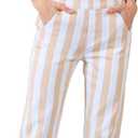 Bindefon Overalls for Women Fashion Jumpsuits Striped Pants Printed Bibs Coveralls White Elephant Gifts (M)
