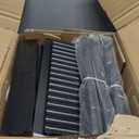 LAATOOREE Nightstands Set of 2, Small Side Table, Bedside Table with Fluted Door, Solid Wood Feet; Modern Mid-Century End Table for Bedroom, Small Space (Black)