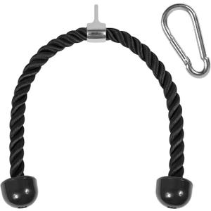 Yes4All Deluxe Tricep Rope Cable Attachment, 27 & 36 inch with 4 Colors, Exercise Machine Attachments Pulley System Gym Pull Down Rope with Carabiner