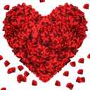 1000Pieces Rose Petals, Artificial Flower Petals Fake Rose Petals for Romantic Night,Wedding,Proposal Anniversary Flower Decorations (Big Red Dot Black) (1000pcs)