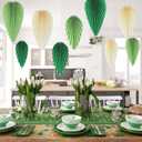 Hanging Paper Fans Paper Leaves Green Decoration for Spring Safari Jungle Birthday Baby Shower Wedding Party Backdrop Decorations Playroom Classroom Bulletin Board Wall Ceiling Decorations