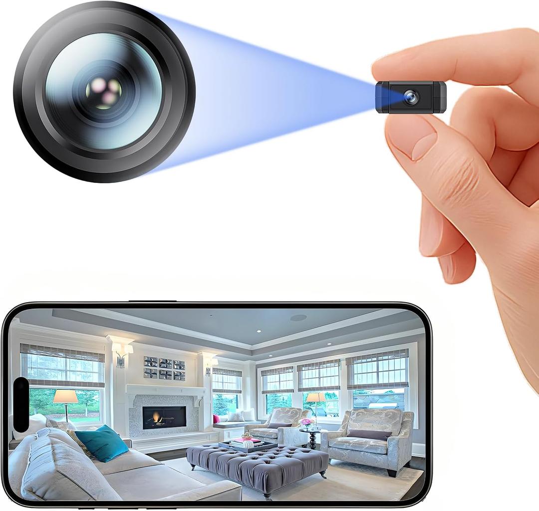 Mini Camera HD WiFi Home Camera Tinny Cam with Auto Night Vision & AI Motion Detection Wireless Indoor/Outdoor Security Cameras for Pet Baby Nanny Cam App Control Smallest Smart for Home Monitoring