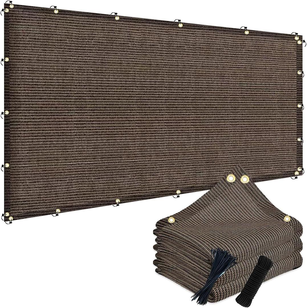 90% 6x20ft Sun Shade Cloth for Outdoor Deck Backyard Patio Garden Pergola Cover Canopy Mocha