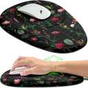 Hokafenle Ergonomic Mouse Pad Wrist Support, Terraced Slope Carpal Tunnel Wrist Pad for Mouse with Unibody Memory Foam, Wrist Rest Pain Relief Mousepad (Flower Vine, 11.8x7.9 in)