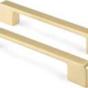 Rergy 5 Pack Cabinet Pulls Gold 5 in Cabinet Handles LS9901GD128 Solid Modern Drawer Pulls Gold Cabinet Hardware Pulls for Kitchen