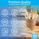 Bulk Heavy Weight 200pcs - 50 Sets - Cutlery Individually Wrapped Natural Wooden Cutlery Knife, Spoon, Fork Pack and Napkin - Extra Strong & Extra Resistant/Eco-friendly