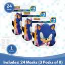 Unique Sonic Party Masks | 24 Count | Fun Birthday Party Favors and Decorations | Officially Licensed | includes Checklist