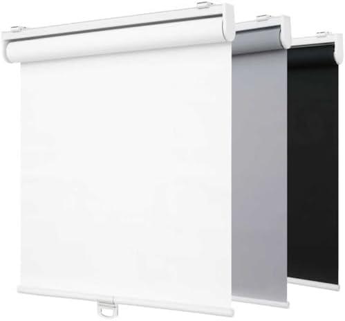 SHADEMOON Blackout Cordless Roller Shades for Indoor Windows,Room Darkening Blind with Spring System Pull Down,Thermal Insulated UV Block Fabric,Home Office (100% Blackout, White,73" W x 72" H)