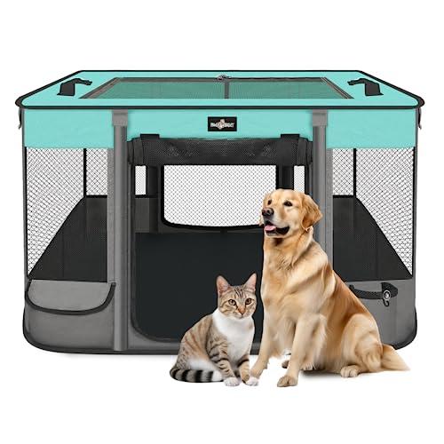 Paw Ballet Foldable Pet Kitten Playpen, Upgrade Waterproof Portable Dog Cat Playpen Kennel Tent for Small Cat Dog, Retractable Shade Cover, Indoor Outdoor Use for Small Pet.