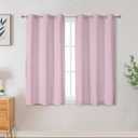 OVZME Rhea 100% Blackout Curtains 45 inch Long 2 Panels for Living Room, Light Pink Blackout Curtains Thermal Insulated, Heat and Full Light Blocking Panels for Bedroom, Grommets, 40Wx45L