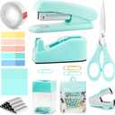 Teal Office Supplies, Teal Office Supplies and Accessories for Kids, Mint Green Stapler and Tape Dispenser Set for Women, Green Office Desk Accessories, Office Gift for Women, Office Lady, Coworkers