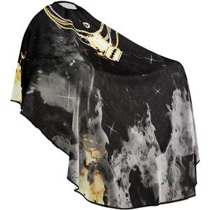 Professional Barber Cape - Hair Cutting Cape with Adjustable Neck Closure, Salon Quality Styling Cape for Hairdressers and Barbers - Gold Chain