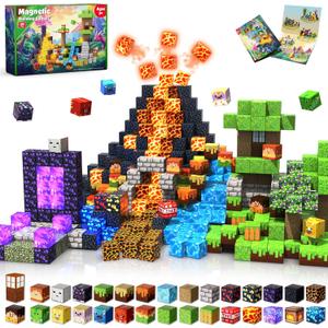 300 PCS Magnetic Blocks with Light Blocks - Easter Toys for Boys and Girls Age 3+ Years Old, Magnet Tiles Toys for Kids, Boys and Girls, Magnetic Building Blocks Cubes, Stacking Magnets for Kids