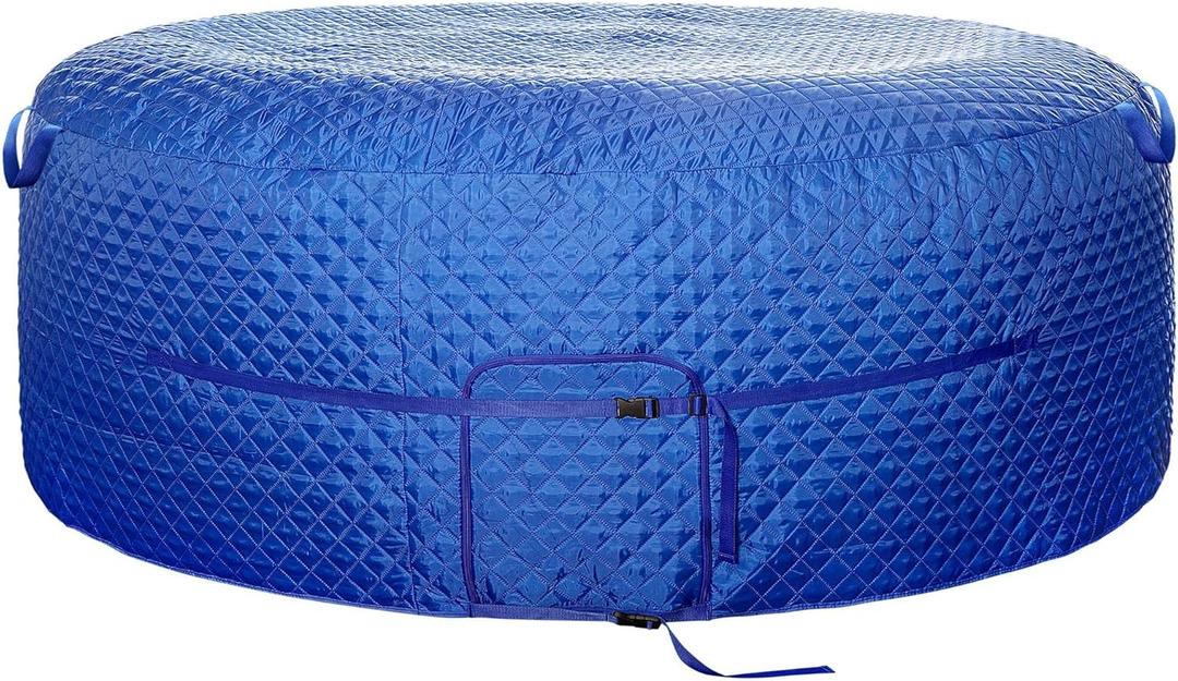 Tlswshsy 71'' x 27'' Insulated Inflatable Hot Tub Thermal Cover, Energy Efficient Hot Tub Cover with Handles and Straps, Portable Hot Tubs Spa Full Coverage for Keeping Warm and Dustproof (Blue)