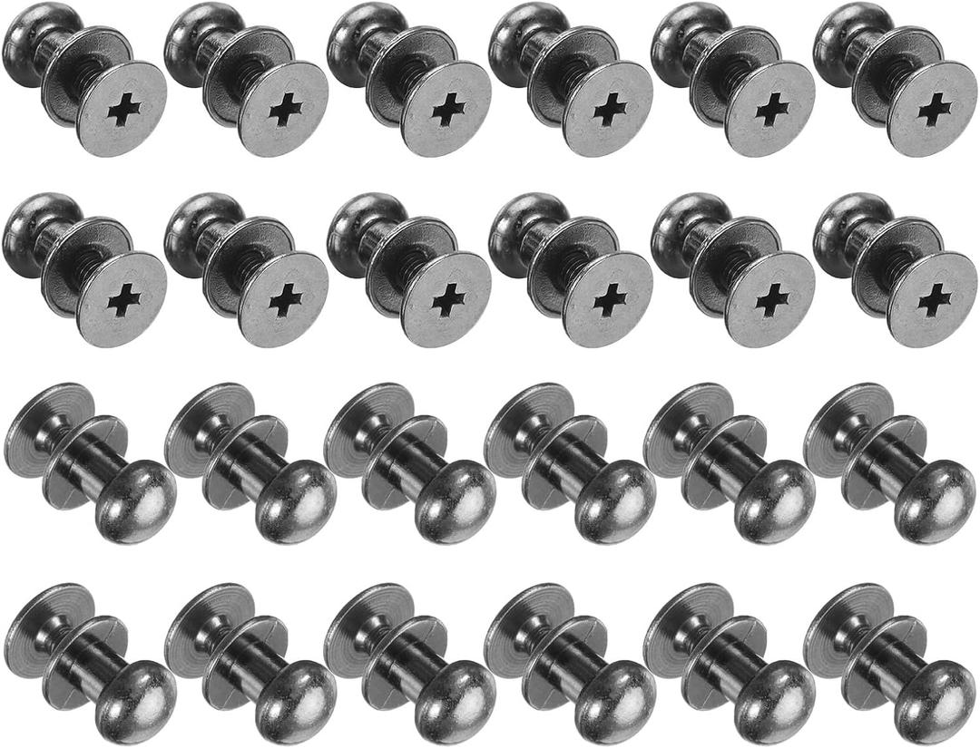 uxcell 24pcs 0.26" x 0.31" Mini Round Knobs, Small Drawer Pulls, Cabinet Knobs Handles Pulls for Dresser Closet Jewelry Box Gift Cases, Gray