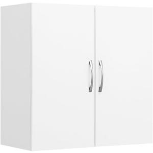 SoBuy Wall Cabinet, Over Toilet Storage Cabinet, Medicine Cabinet with Shelf, Multifunctional Wall Mount Cabinet for Laundry Room, Kitchen, Bathroom, White, 11.8"D x 23.6"W x 23.6"H