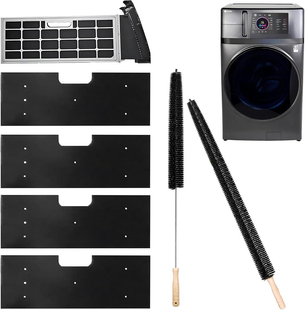 6 Pcs GE Washer Dryer Combo,WH01X35719 Lint Filter replacement with dryer vent brush,2025 New Lint Filter for Ge Washer Dryer Filter Sponge,Hand Washable and Reusable,Models: PFQ97HSPVDS