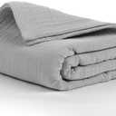 Salt Earth 100% Cotton Muslin Blanket, Gauze Blanket 80"X90" Queen, 4 Layered for Couch, Bed, Living Room,Lightweight, All Seasons Blankets & Throws, Easy wash,Nature & Skin Friendly(Scottish Grey)