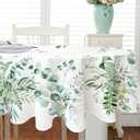 Sage Oval Tablecloth,60 x 84Inch, Green Leaf Table Cloth, Sage Green Farmhouse Watercolor Floral Waterproof Tablecloths,Suitable for Indoor/Outdoor,Holidays,Kitchens,Dining Rooms,and Party