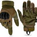Glove Station Tactical Gloves for Men Touchscreen Utility Gear with Hard Knuckle Protection Used in Motorcycle, Airsoft, Combat, Police, Shooting & Outdoor Work Green - Hard Knuckle, Large