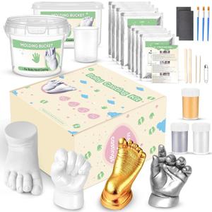 Noosuna Baby Hand and Foot Casting Kit (4 Pack), 3D Moulding Gift Set, Multiple Accessories, Baby Casting Kit for Babies 09 Months Old, Baby Shower, New Mom Gift, Souvenir